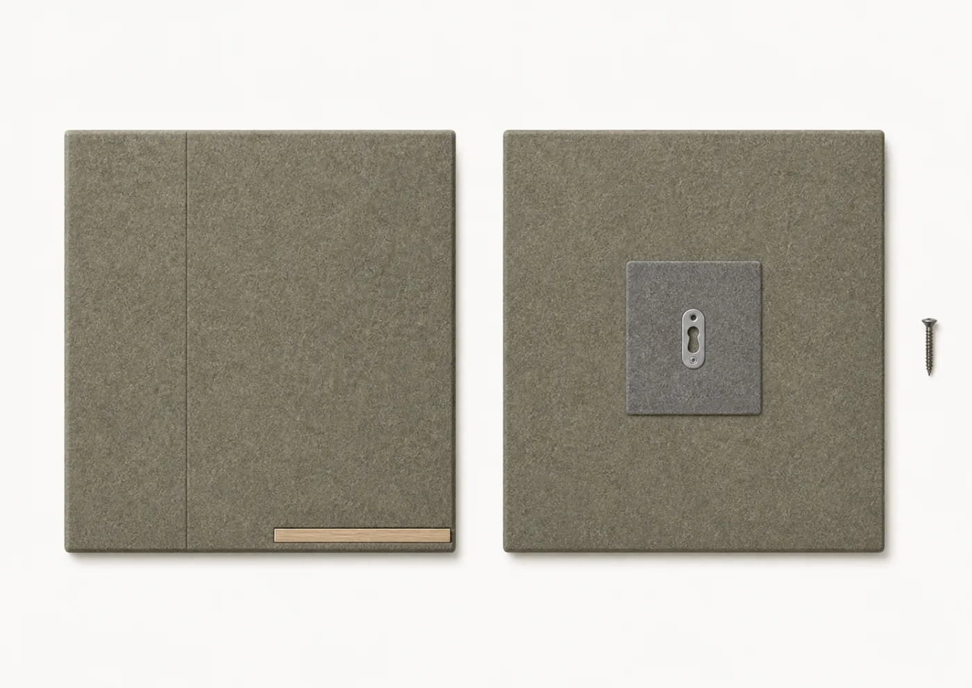 Grid 01 metal askı ve keçe arka yüz detayı